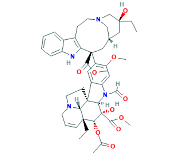 Representação da molécula de vincristina