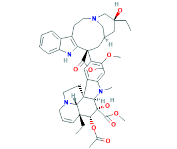 Representação da molécula de vimblastina