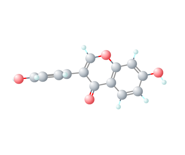 Representação da molécula daidzeina
