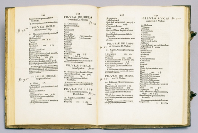 Digitalização de páginas do livro Dispensatorium pharmacorum omnium, quae in usu potissimum sunt.