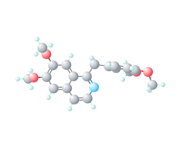 Representação da molécula de papaverina