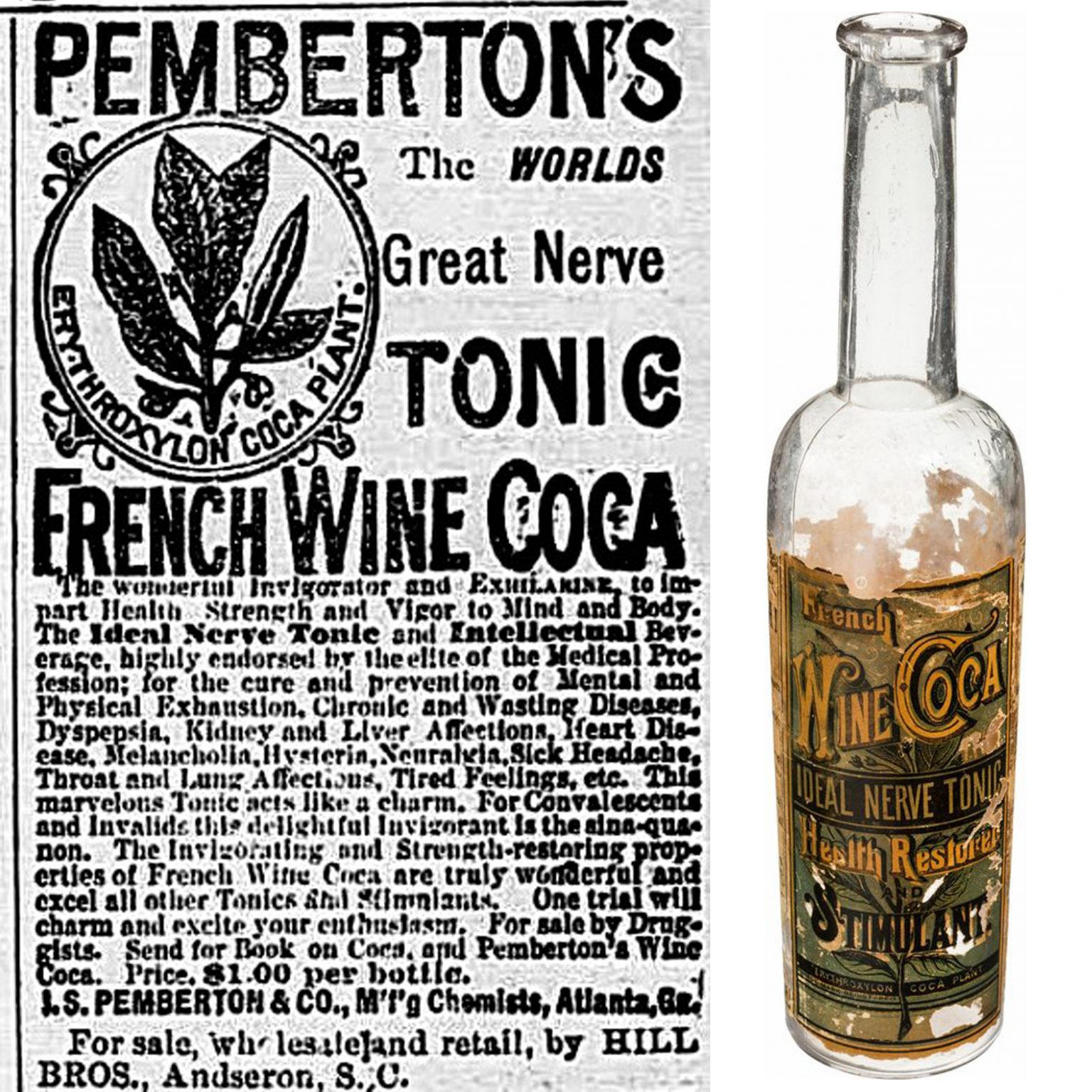 Vinho francês Coca de Pemberton